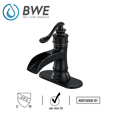 ORB Waterfall Oil Rubbed Bronze Bathroom Sink Faucet Deck Mount Lavatory