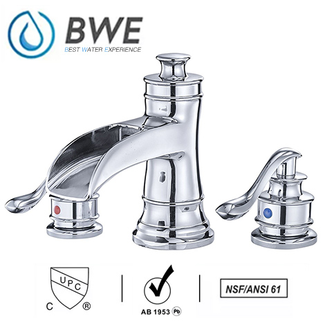 A 6556 C S Bathroom Sink Faucet Waterfall Chrome Lavatory Widespread