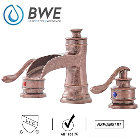 A 6556 Copper S Bathroom Sink Faucet Waterfall Copper Lavatory Widespread