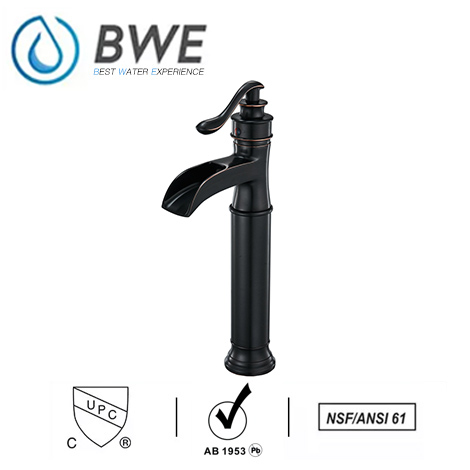 A 6556H ORB Oil Rubbed Bronze Waterfall Bathroom Vessel Sink Faucet Deck Mount