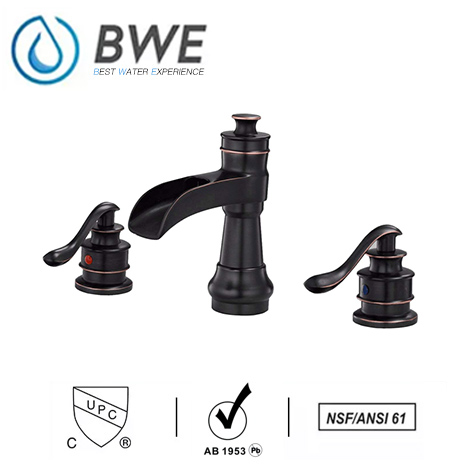 A 6558 ORB S Waterfall Bathroom Sink Faucet Widespread Oil Rubbed Bronze Lavatory