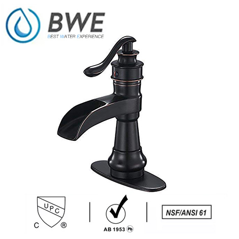 A 6558 ORB Waterfall Bathroom Sink Faucet Oil Rubbed Bronze Deck Mount