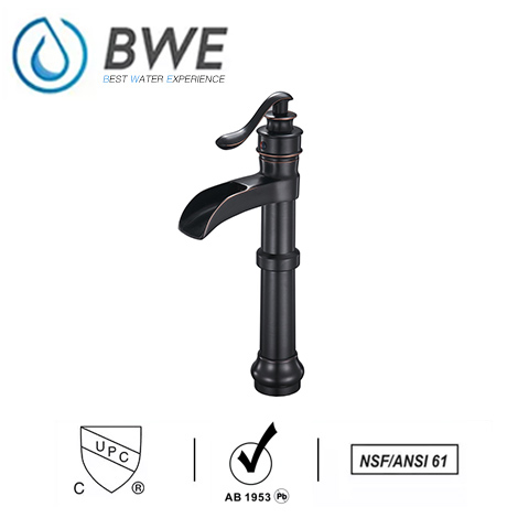 A 6558H ORB Oil Rubbed Bronze Waterfall Bathroom Vessel Sink Faucet Deck Mount