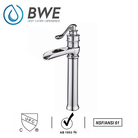 A 6135H C Chrome Waterfall Bathroom Vessel Sink Faucet