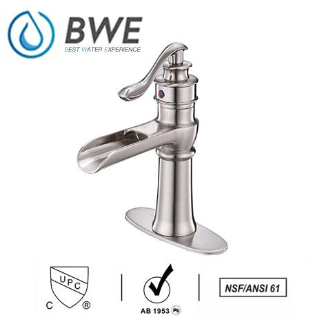 A 6135N Waterfall Brushed Nickel Bathroom Sink Faucet