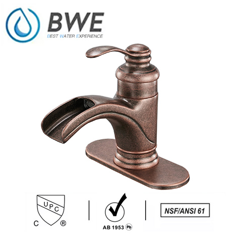 A 6137 Copper Waterfall Copper Bathroom Sink Faucet