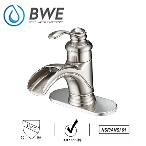 A 6137 N Waterfall Brushed Nickel Bathroom Sink Faucet