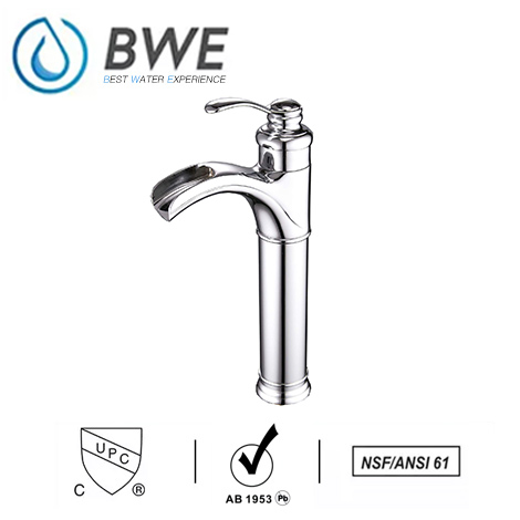 A 6137H C Waterfall Chrome Bathroom Vessel Sink Faucet