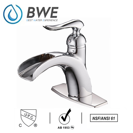 A 6557 C Bathroom Sink Faucet Waterfall Deck Mount Chrome