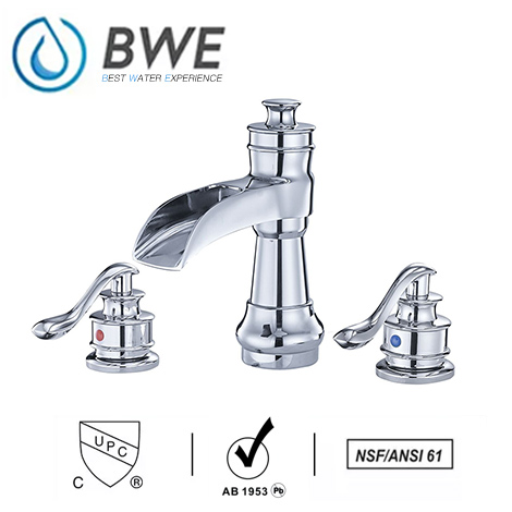 A 6558C S Waterfall Chrome Bathroom Sink Faucet Widespread Lavatory