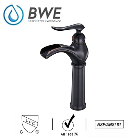 A 6559H ORB Oil Rubbed Bronze Waterfall Bathroom Vessel Sink Faucet Deck Mount 
