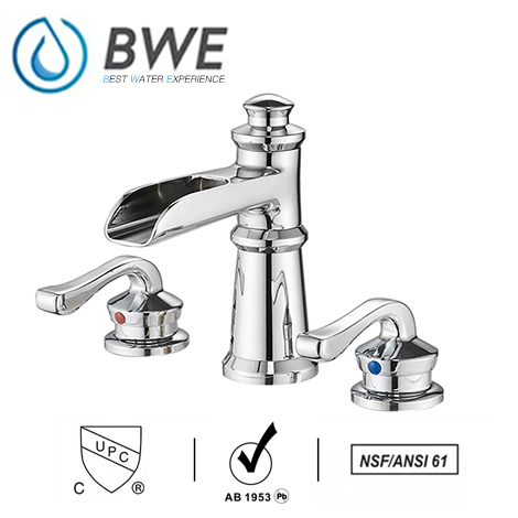 A 6560C S Waterfall Chrome Bathroom Sink Faucet Lavatory Widespread 