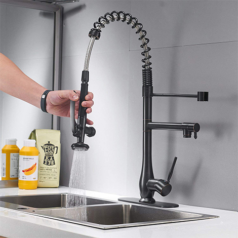 A 4251 Oil Rubbed Bronze Pull Down Out Single Lever Handle Hole Kitchen Sink Faucet