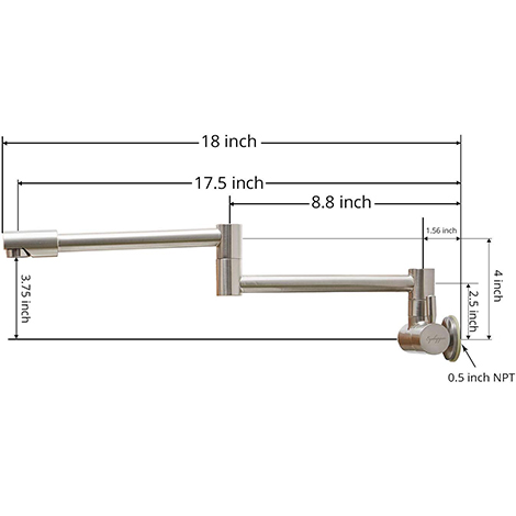 A 9246N Wall Mounted Pot Filler Kitchen Faucet
