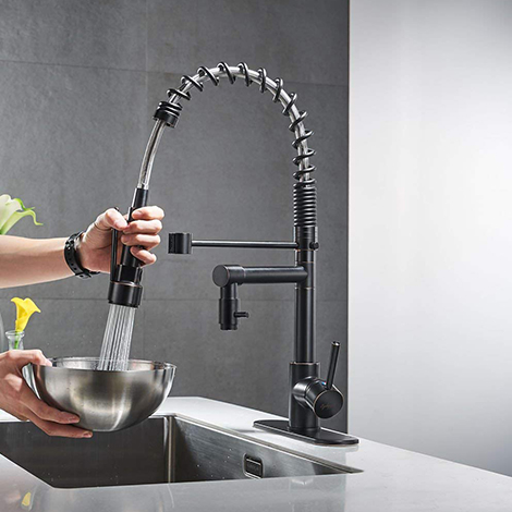 Oil Rubbed Bronze Commercial Pull Down Two Handle Kitchen Sink Faucet s