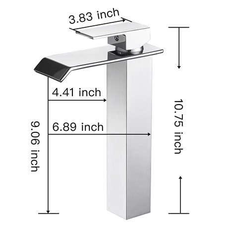 A 6004H C Bathroom Faucet with Drain Assembly Chrome Waterfall Vessel Sink Faucet