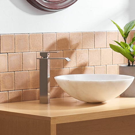 A 6004H N Bathroom Faucet with Drain Assembly Nickel Brushed Waterfall Vessel Sink Faucet