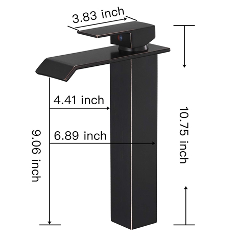 A 6004H ORB Bathroom Faucet with Drain Assembly Nickel Brushed Waterfall Vessel Sink Faucet Oil Rubbed Bronze