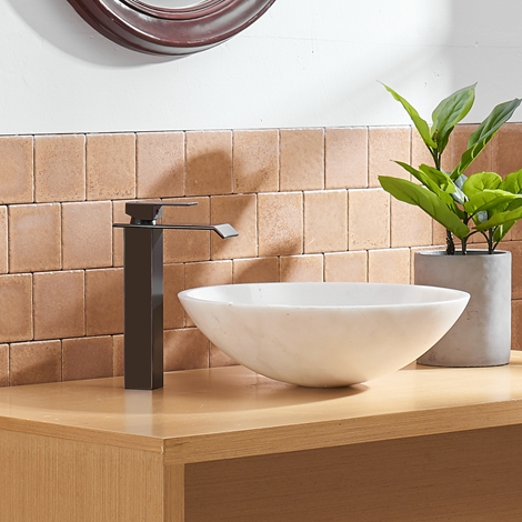A 6004H ORB Oil Rubbed Bronze Bathroom Faucet with Drain Assembly Waterfall Vessel Sink Faucet