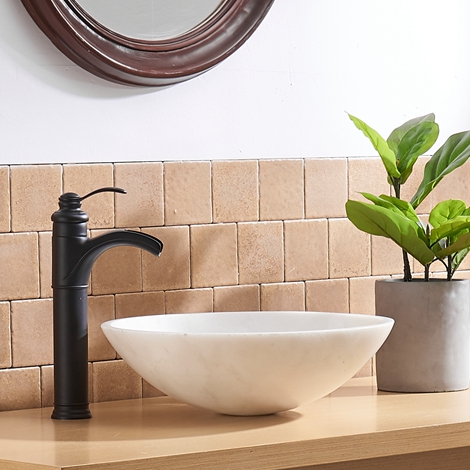 A 6137H Black Matte Black Vessel Sink Faucet with Drain Assembly and Supply Hose Lead free Single Handle One Hole Black Bathroom Faucet Waterfall